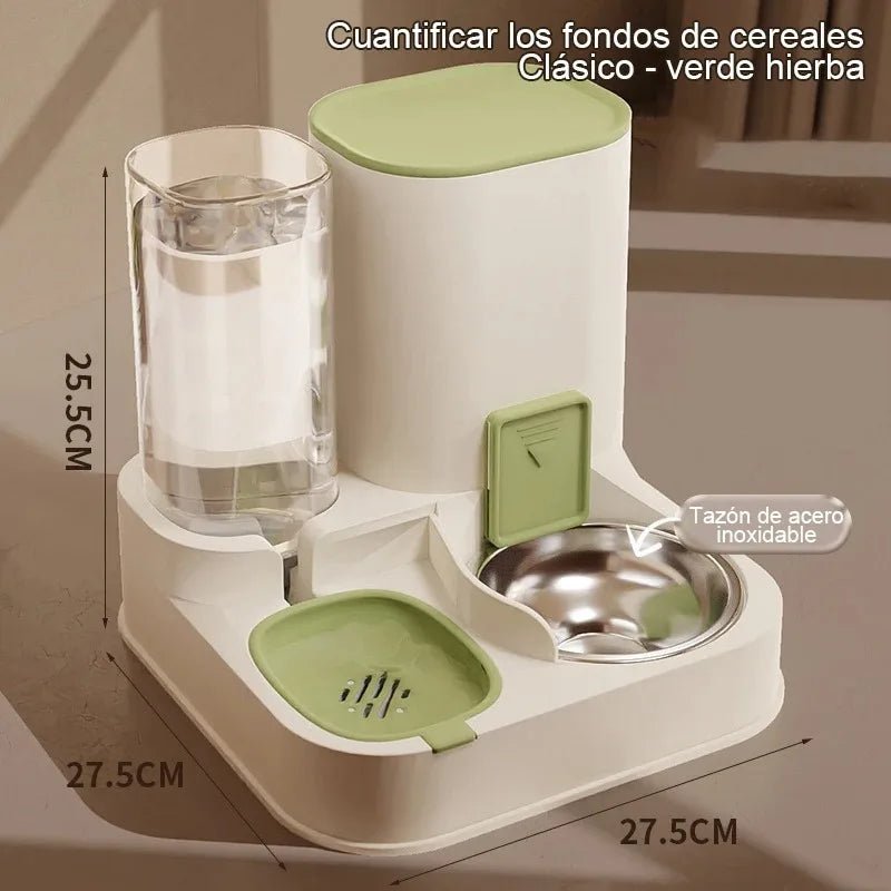 Cat Feeder with Water Dispenser – Automatic Feeding System, 2-in-1 Food & Water Bowl