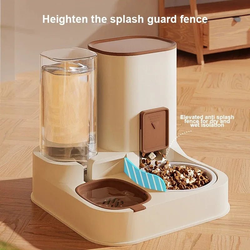 Cat Feeder with Water Dispenser – Automatic Feeding System, 2-in-1 Food & Water Bowl