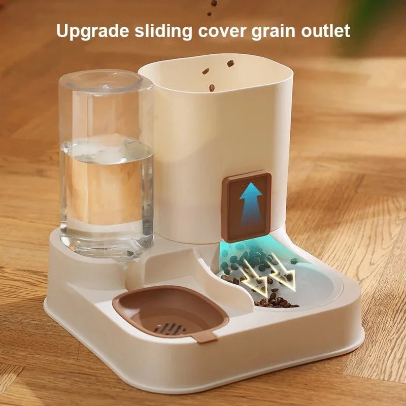 Cat Feeder with Water Dispenser – Automatic Feeding System, 2-in-1 Food & Water Bowl
