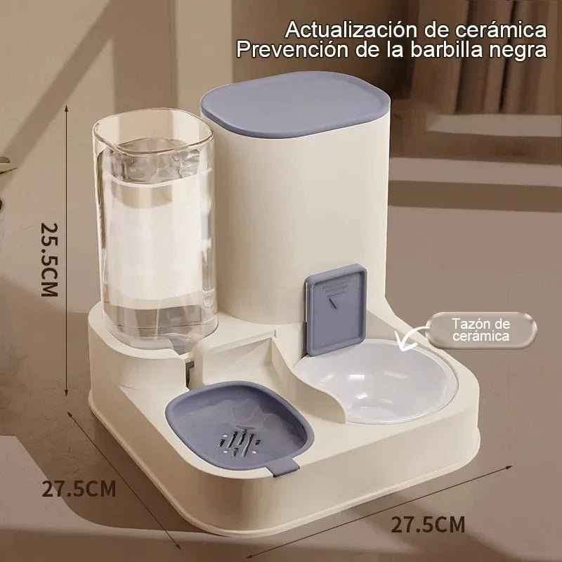 Cat Feeder with Water Dispenser – Automatic Feeding System, 2-in-1 Food & Water Bowl