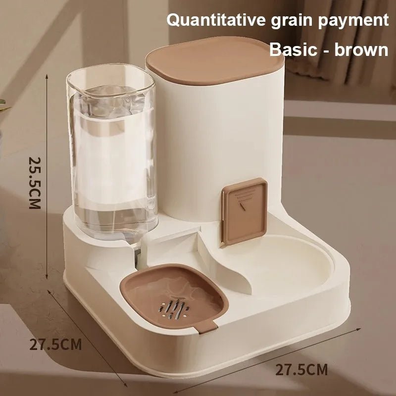 Cat Feeder with Water Dispenser – Automatic Feeding System, 2-in-1 Food & Water Bowl