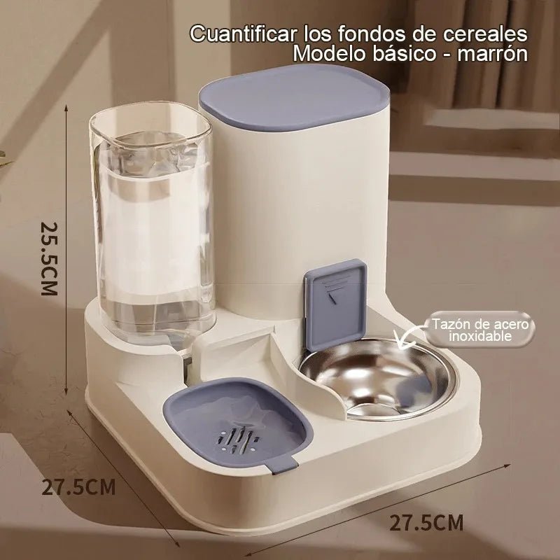 Cat Feeder with Water Dispenser – Automatic Feeding System, 2-in-1 Food & Water Bowl