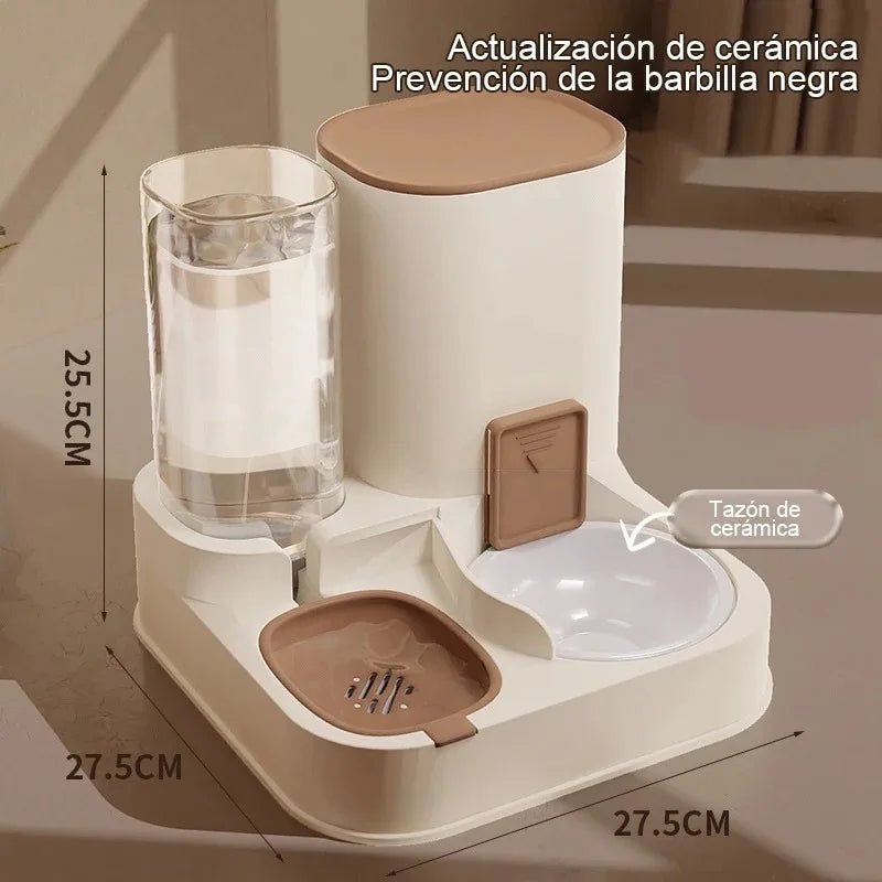 Cat Feeder with Water Dispenser – Automatic Feeding System, 2-in-1 Food & Water Bowl