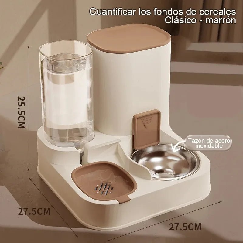 Cat Feeder with Water Dispenser – Automatic Feeding System, 2-in-1 Food & Water Bowl