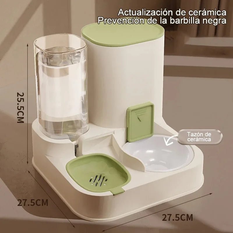 Cat Feeder with Water Dispenser – Automatic Feeding System, 2-in-1 Food & Water Bowl