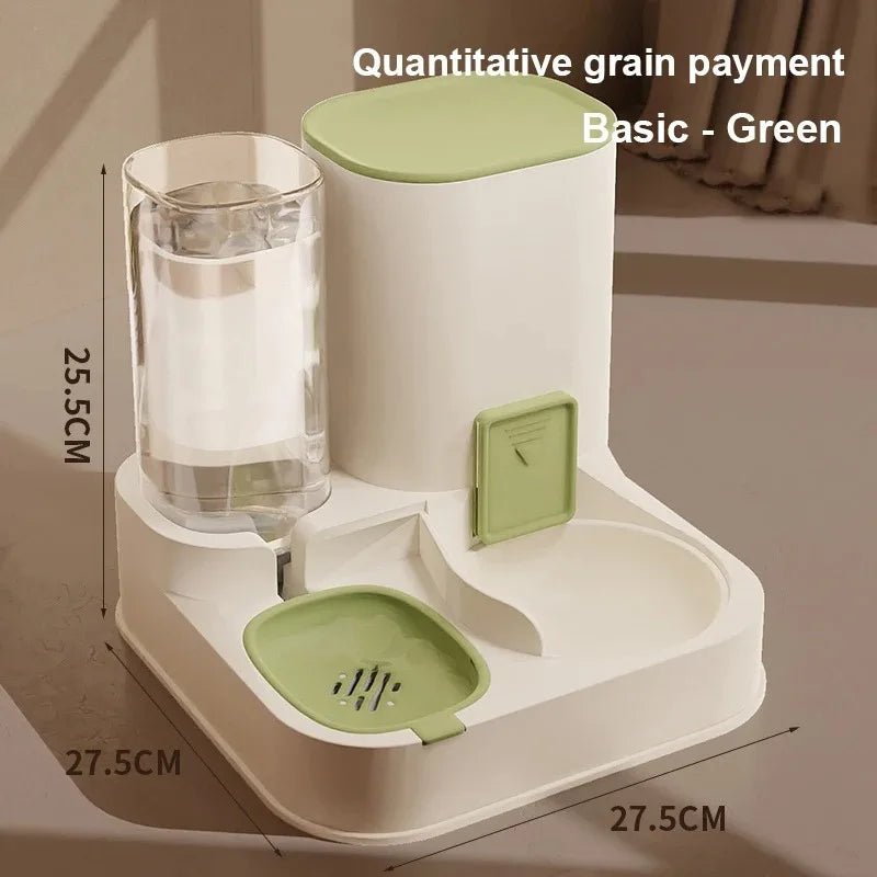 Cat Feeder with Water Dispenser – Automatic Feeding System, 2-in-1 Food & Water Bowl