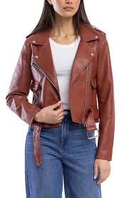 Autumn-spring leather biker jacket